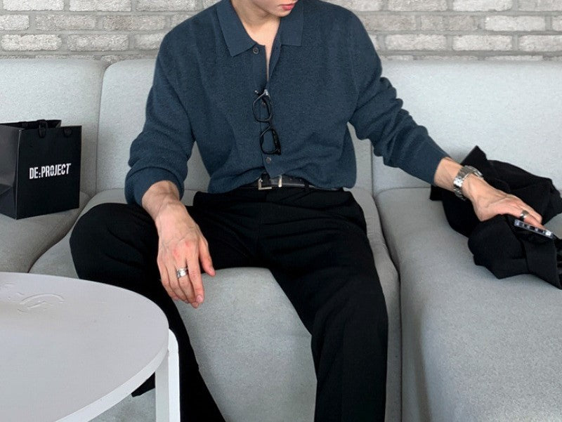 Cardigan con Colletto Uomo - Old Money®