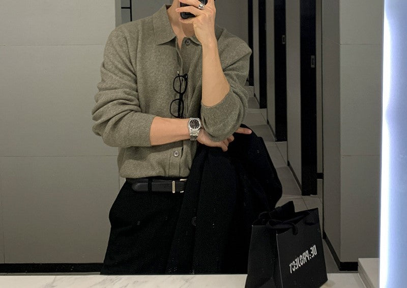 Cardigan con Colletto Uomo - Old Money®