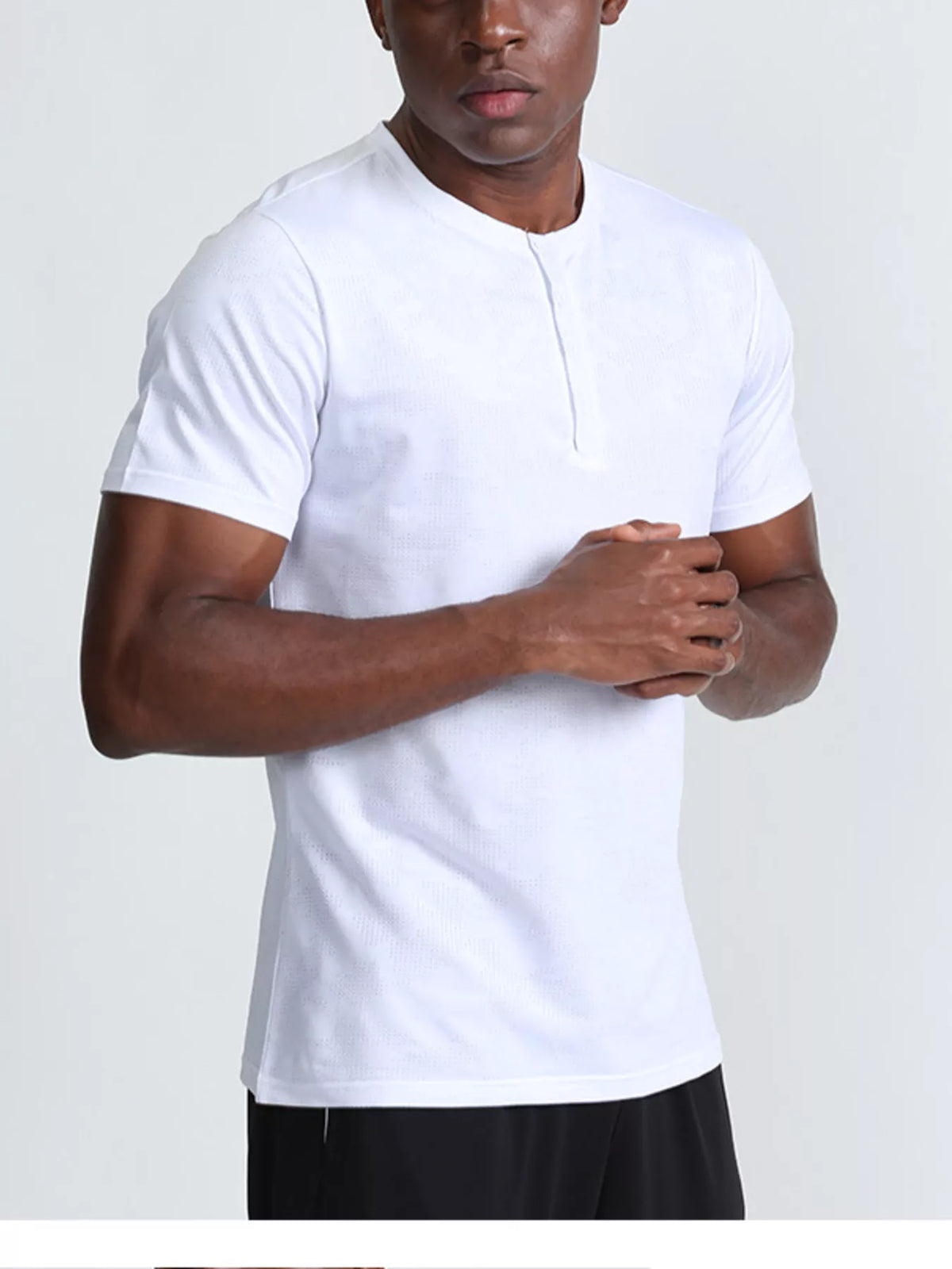 Men's Plus Size Lightweight Henley Active T-Shirt
