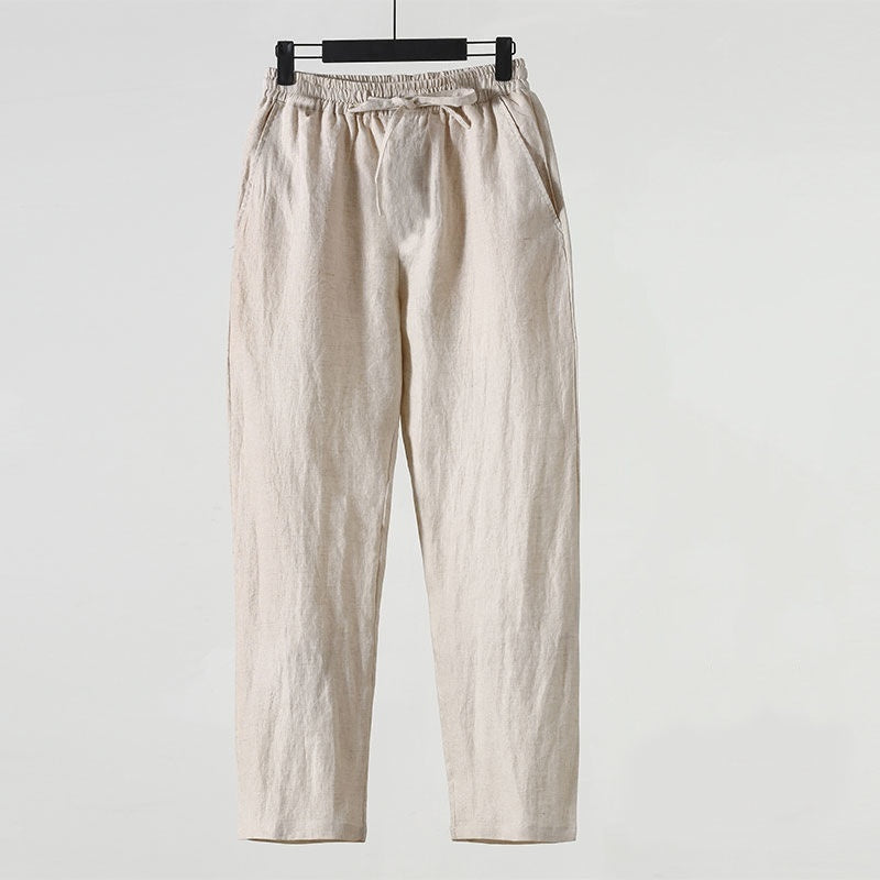 Pantaloni di Lino alla Caviglia