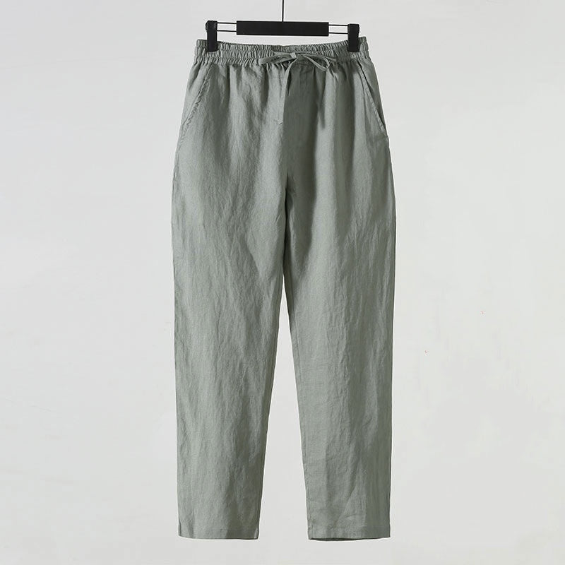 Pantaloni di Lino alla Caviglia