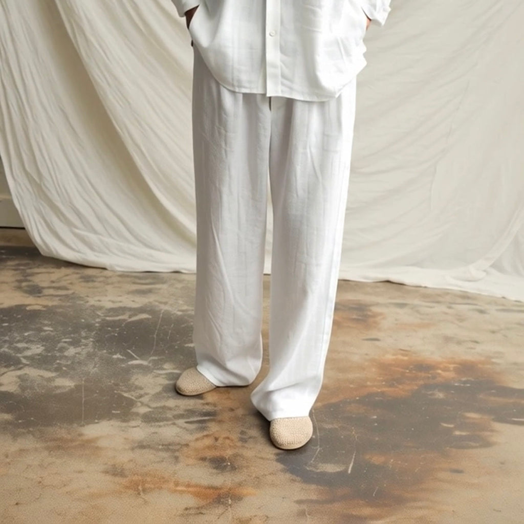 Set Lino Coordinato Camicia e Pantalone Uomo