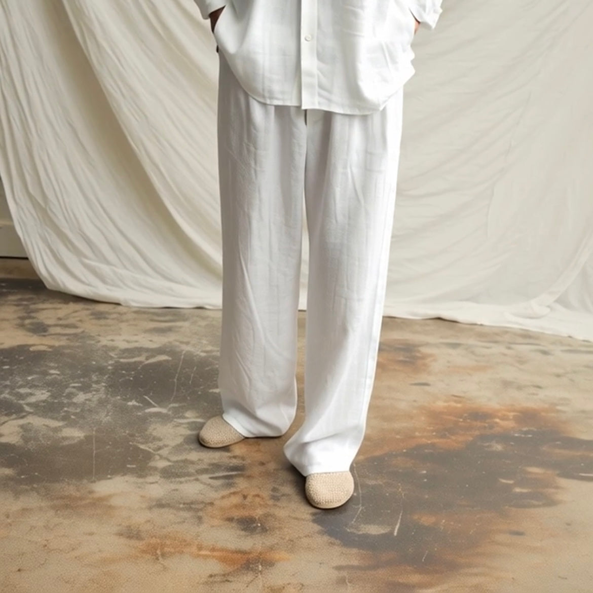 Set Lino Coordinato Camicia e Pantalone Uomo